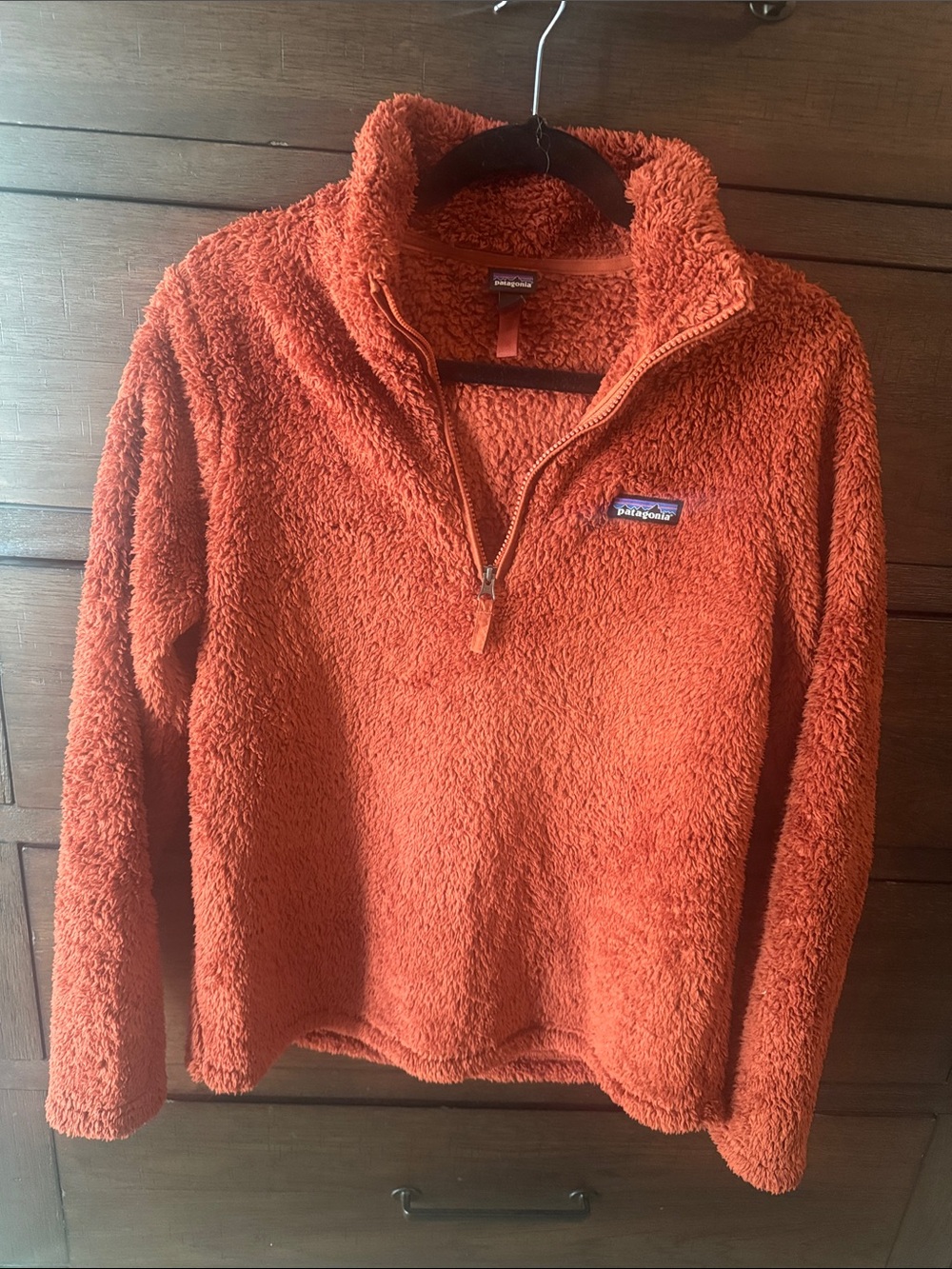 Patagonia Women’s Burnt Orange Los Gatos Fuzzy Quarter-Zip Pullover